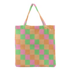 Checkerboard Pastel Squares Grocery Tote Bag