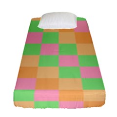 Checkerboard Pastel Squares Fitted Sheet (Single Size)