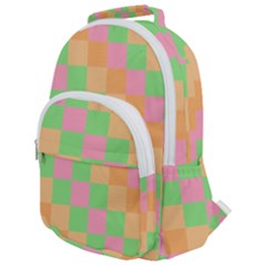 Checkerboard Pastel Squares Rounded Multi Pocket Backpack