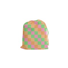 Checkerboard Pastel Squares Drawstring Pouch (XS)