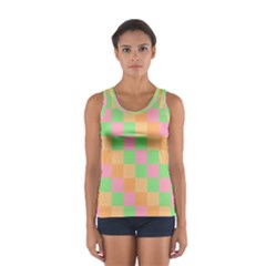 Checkerboard Pastel Squares Sport Tank Top  by Sapixe