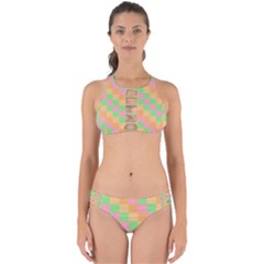 Checkerboard Pastel Squares Perfectly Cut Out Bikini Set