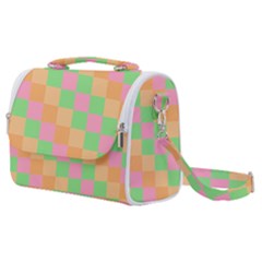 Checkerboard Pastel Squares Satchel Shoulder Bag