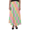 Checkerboard Pastel Squares Flared Maxi Skirt View1