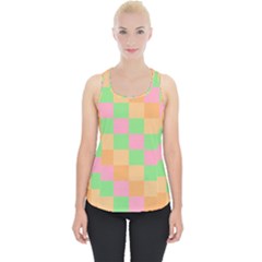Checkerboard Pastel Squares Piece Up Tank Top