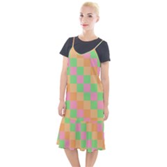 Checkerboard Pastel Squares Camis Fishtail Dress