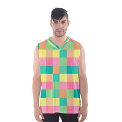 Checkerboard Pastel Squares Men s Sportswear by Sapixe