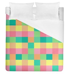 Checkerboard Pastel Squares Duvet Cover (queen Size)