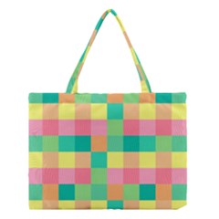 Checkerboard Pastel Squares Medium Tote Bag by Sapixe