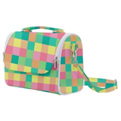 Checkerboard Pastel Squares Satchel Shoulder Bag