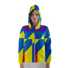 Colorful Red Yellow Blue Purple Women s Hooded Windbreaker