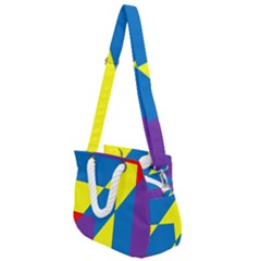 Colorful Red Yellow Blue Purple Rope Handles Shoulder Strap Bag