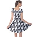 Pattern Monochrome Repeat Cap Sleeve Dress View2