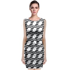 Pattern Monochrome Repeat Classic Sleeveless Midi Dress by Sapixe