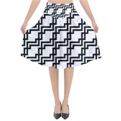 Pattern Monochrome Repeat Flared Midi Skirt