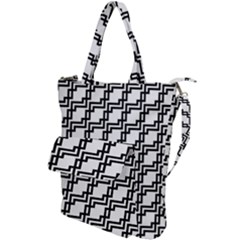 Pattern Monochrome Repeat Shoulder Tote Bag by Sapixe