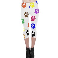 Pawprints Paw Prints Paw Animal Capri Leggings 