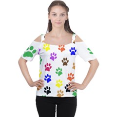 Pawprints Paw Prints Paw Animal Cutout Shoulder Tee