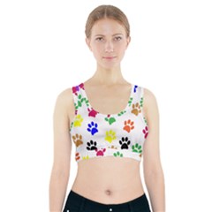 Pawprints Paw Prints Paw Animal Sports Bra With Pocket by Sapixe