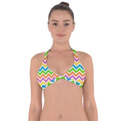 Chevron Pattern Design Texture Halter Neck Bikini Top