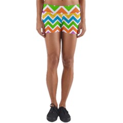 Chevron Pattern Design Texture Yoga Shorts by Sapixe