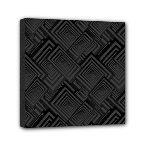 Diagonal Square Black Background Mini Canvas 6  X 6  (stretched)