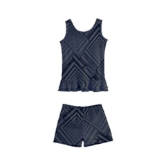 Diagonal Square Black Background Kids  Boyleg Swimsuit by Sapixe