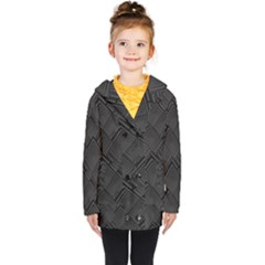 Diagonal Square Black Background Kids  Double Breasted Button Coat by Sapixe