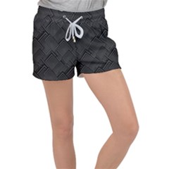 Diagonal Square Black Background Women s Velour Lounge Shorts