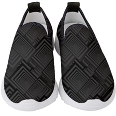 Diagonal Square Black Background Kids  Slip On Sneakers by Sapixe