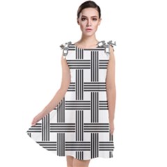 Seamless Stripe Pattern Lines Tie Up Tunic Dress