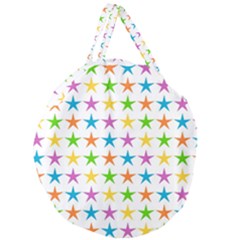 Star Pattern Design Decoration Giant Round Zipper Tote