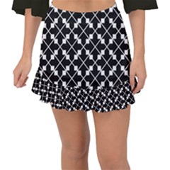 Abstract Background Arrow Fishtail Mini Chiffon Skirt