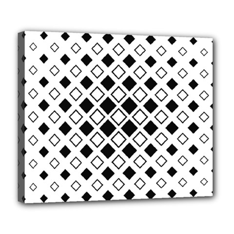 Square Diagonal Pattern Monochrome Deluxe Canvas 24  X 20  (stretched)