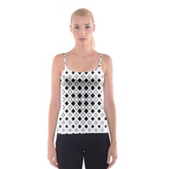 Square Diagonal Pattern Monochrome Spaghetti Strap Top