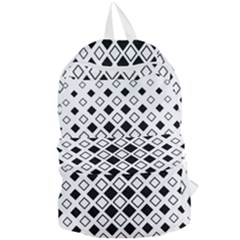 Square Diagonal Pattern Monochrome Foldable Lightweight Backpack