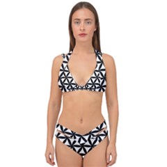 Pattern Floral Repeating Double Strap Halter Bikini Set