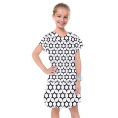 Pattern Star Repeating Black White Kids  Drop Waist Dress by Sapixe