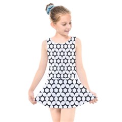 Pattern Star Repeating Black White Kids  Skater Dress Swimsuit