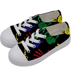 Handprints Hand Print Colourful Kids  Low Top Canvas Sneakers by Sapixe