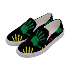 Handprints Hand Print Colourful Women s Canvas Slip Ons