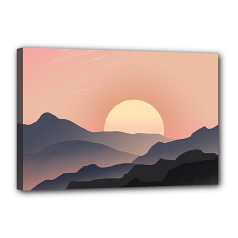 Sunset Sky Sun Graphics Canvas 18  X 12  (stretched) by HermanTelo