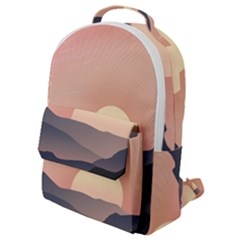 Sunset Sky Sun Graphics Flap Pocket Backpack (small) by HermanTelo