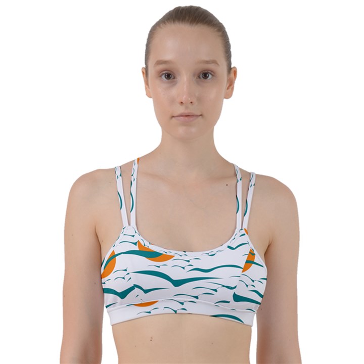 Sunset Glow Sun Birds Flying Line Them Up Sports Bra