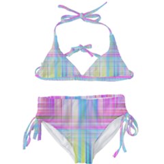 Texture Abstract Squqre Chevron Kids  Classic Bikini Set by HermanTelo