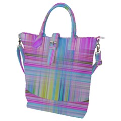 Texture Abstract Squqre Chevron Buckle Top Tote Bag