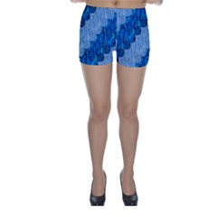 Texture Surface Blue Shapes Skinny Shorts