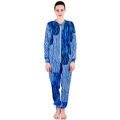 Texture Surface Blue Shapes Onepiece Jumpsuit (ladies)  by HermanTelo