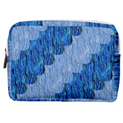 Texture Surface Blue Shapes Make Up Pouch (medium)