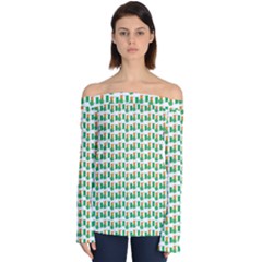 St-patricks Day Background Ireland Off Shoulder Long Sleeve Top by HermanTelo